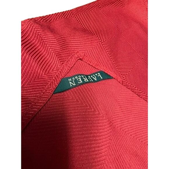 "Lauren Ralph Lauren" Set Of 4 Red/Burgundy Fabric Napkins  19" x 20" Christmas - Picture 4 of 8